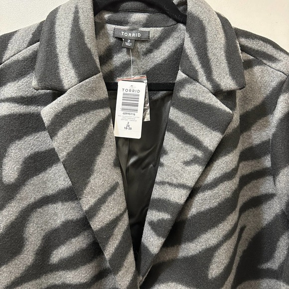 Torrid Pea Coat Jacket Womens 2X Mid Length Lined Animal Print Classic Capsule - Picture 6 of 13